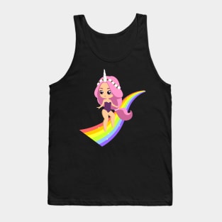 Rainbow unicorn girl Tank Top